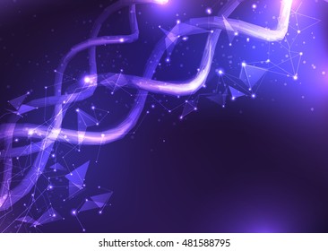 Illustration of a DNA molecule. Molecule background.