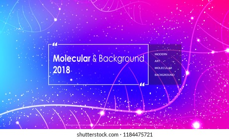 Illustration of a DNA molecule. Molecule background. Modern geometric background. Eps10 vector.