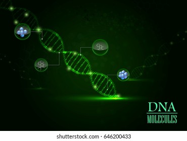 illustration of Dna relix concept on green light background