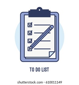 illustration of to do list isolated in white background