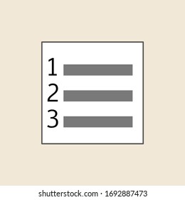 Illustration of to do list with number.