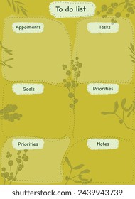 Illustration to do list template planning planner design element
