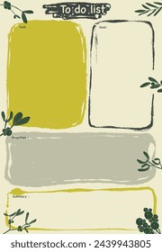 Ilustración para hacer la lista de elementos de diseño de planificador de plantilla