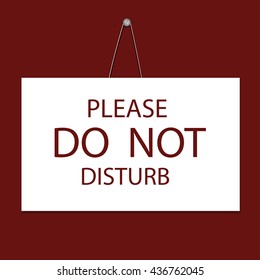 illustration of do not disturb transparent sign on red  backgroun