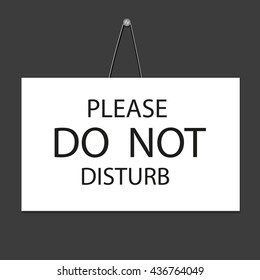 illustration of do not disturb transparent sign on black background