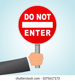 Illustration of do not enter sign concept