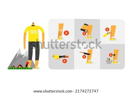 Illustration of don’t do it in snakebite first aid.