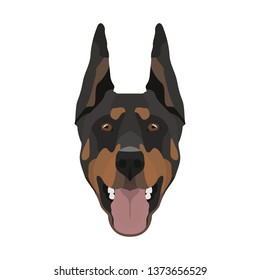 Illustration Doberman | For all Dog owners. What you love about his dog? Puppy dog ​​eyes, wagging tail, smiling, barking. The Doberman is a man's best friend.
