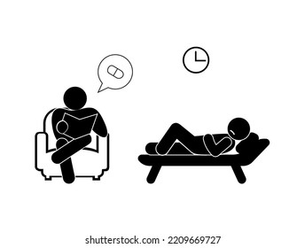 illustration doctor appointment, psychologist icon