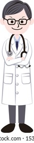 Illustration of a doctor with arms crossed