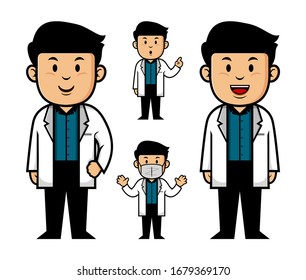 conjunto de vectores de caracteres del doctor ilustrativo