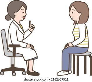 Illustration of a doctor examining a patient