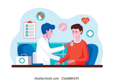 illustration of a doctor examining a patient