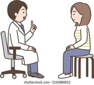 Illustration of a doctor explaining to a patient