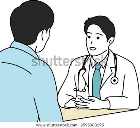Illustration of a doctor explaining to a patient