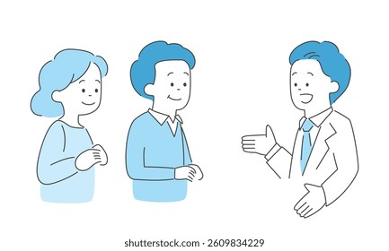 Illustration of a doctor explaining to a patient Vector