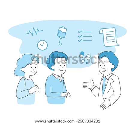 Illustration of a doctor explaining to a patient Vector