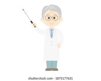 Illustration of a doctor explaining with a pointer.