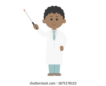 Illustration of a doctor explaining with a pointer.