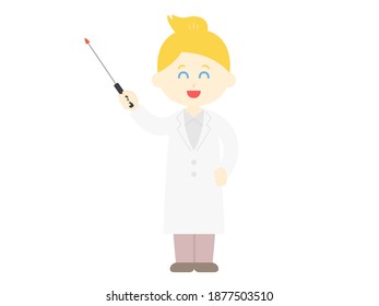 Illustration of a doctor explaining with a pointer.