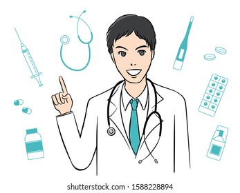 illustration of doctor with lab coat