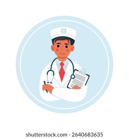 Illustration of a doctor on a white background.