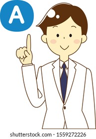 Illustration of doctor with question and answer icon