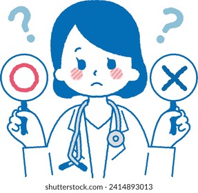 Ilustración de un médico que padece un problema de mal funcionamiento.