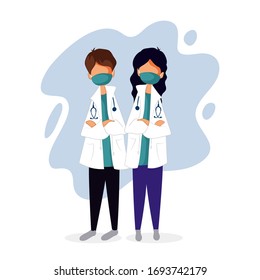 illustration of Doctor team, Healthcare and Medical background showing gratitude and saying Thank you