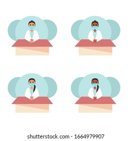ilustración de un médico que usa una máscara con un sexo diferente con un color de piel diferente