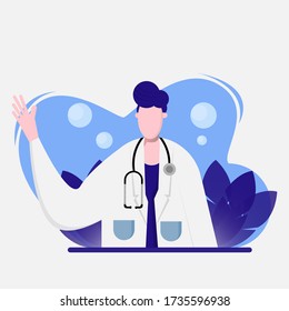 
Illustration Of The Doctor Waving To Say Hello