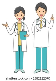 illustration of doctors with lab coat