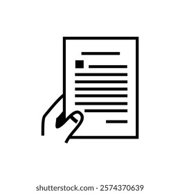 illustration of a document. contract vector thin line icon