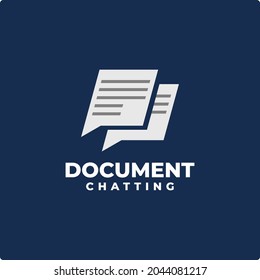 Illustration eines Dokuments, das einen Blasentext bildet. gut für alle Geschäfte im Zusammenhang mit Chat und Dokument. Vektorlogo-Vorlage