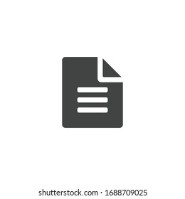 Illustration Document Icon Black and White Vector