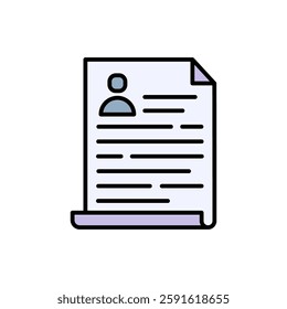 Illustration of a Document With ID Features in Modern Flat Style