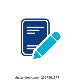 Illustration of Document and Pencil Icon. Vector illustration