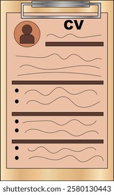 the illustration of a document that contains a curriculum vitae.