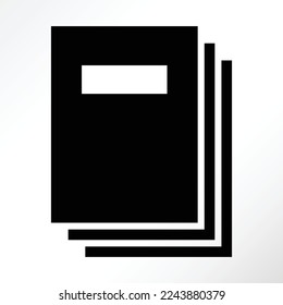 Illustration of documents in black