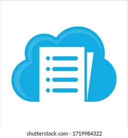 Illustration of documents & clouds.