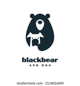 Illustration of a dog and bear on a white background