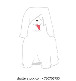 Illustration of a dog. A dog breed called komondor.