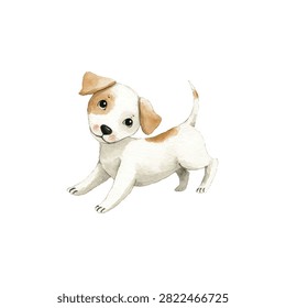 Illustration of dog in brown hat