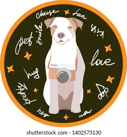 Illustration of a dog with camera