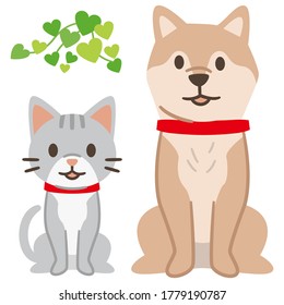 Illustration Of A Dog And Cat On A White Background