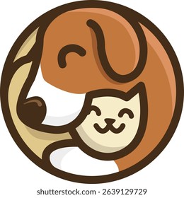 Illustration of dog and cat suitable for a pet shop logo