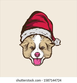 Illustration of Dog design for Merry Christmas