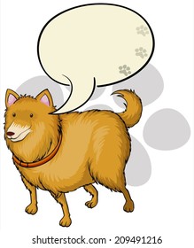 Illustration of a dog with an empty callout template on a white background