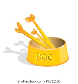 illustration of dog food on a white background. vector illustration.