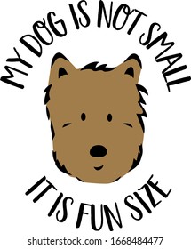 Ilustración de una cabeza de perro y letras
